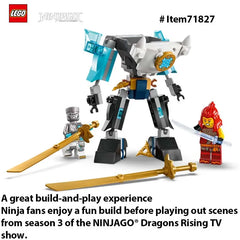 LEGO 71827 NINJAGO Zane's Battle Suit Mech Ninja Toy - Building Toy for Pretend Play for Kids,Gift Idea for Birthdays