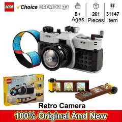 LEGO 31147 Creator 3in1 Retro Camera Toy, Retro Video Camera to Retro TV Set, Photography Gift for Boys and Girls Creative Play