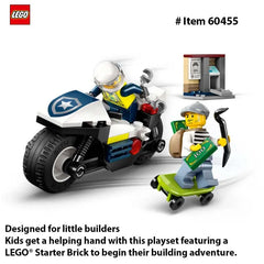 LEGO 60455 City Police Motorcycle Chase Building Toy for Kids - Pretend Play Building Blocks for Boys&Girls,Gift for Birthdays