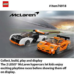 LEGO 76918 Speed Champion McLaren Solus GT & McLaren F1 LM Toy Blocks, Present, Vehicle, Boys and girl, Ages 9 and Up,581PCS