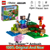 LEGO 21177 Minecraft The Creeper Ambush Building Toy , Pretend Play Zombie Battle, Gift for Kids, Boys and Girls ,72PCS