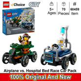 LEGO 60459 City Airplane vs. Hospital Bed Race Car Pack Toy - Boys and Girls, Gift for Birthdays and Holidays 70 PCS