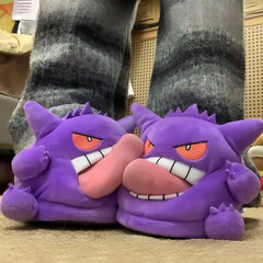 2026 New Gengar Slippers Funny Tongue Out Design Soft Sole Cute Cozy Winter Warm Indoor Couple Home Slippers Toy