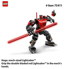 LEGO 75411 Star Wars Darth Maul Mech Building Toy with Pretend Play Lightsaber - Birthday Gift Idea for Boys and Girls, Ages 6+