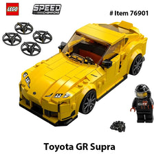 LEGO 76901Speed Champions Toyota GR Supra Collectible Sports Car Toy Building Set with Racing Driver Minifigure
