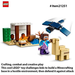 LEGO 21251 Minecraft Steve's Desert Expedition Building Toy, Gaming Playset for Boys, Girls and Kids Ages 6 and Up 75 PCS