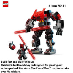 LEGO 75411 Star Wars Darth Maul Mech Building Toy with Pretend Play Lightsaber - Birthday Gift Idea for Boys and Girls, Ages 6+