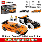 LEGO 76918 Speed Champion McLaren Solus GT & McLaren F1 LM Toy Blocks, Present, Vehicle, Boys and girl, Ages 9 and Up,581PCS