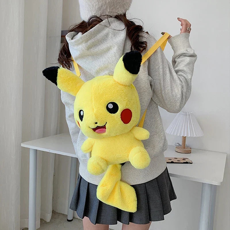 Pokémon Eevee Pikachu Plush Toys Knapsack Charmander Plushie Anime Backpack Birthday Pokemon Snorlax Gift for Kids Xmas Bag