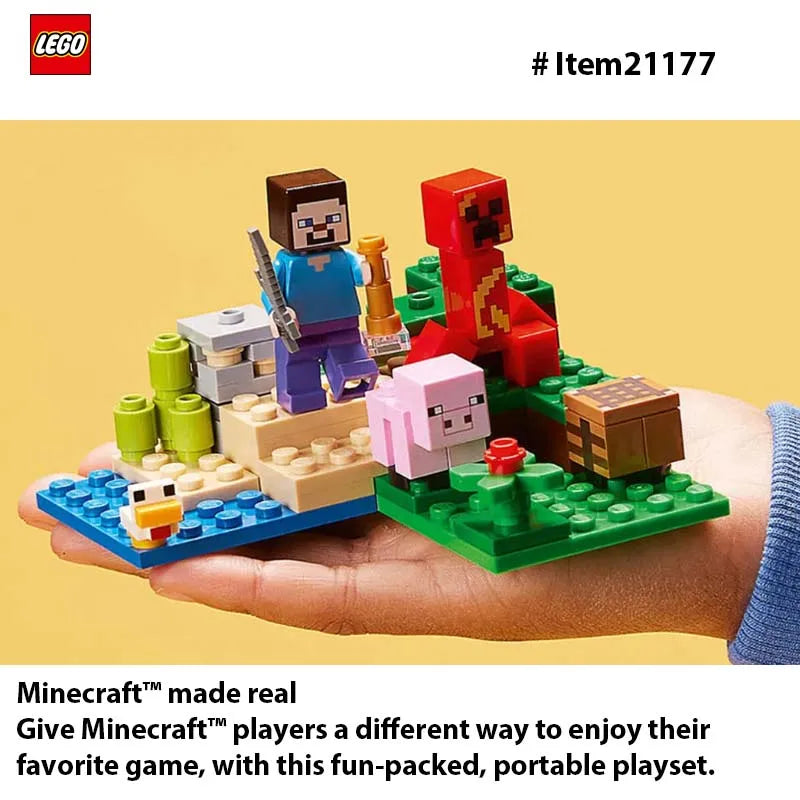 LEGO 21177 Minecraft The Creeper Ambush Building Toy , Pretend Play Zombie Battle, Gift for Kids, Boys and Girls ,72PCS