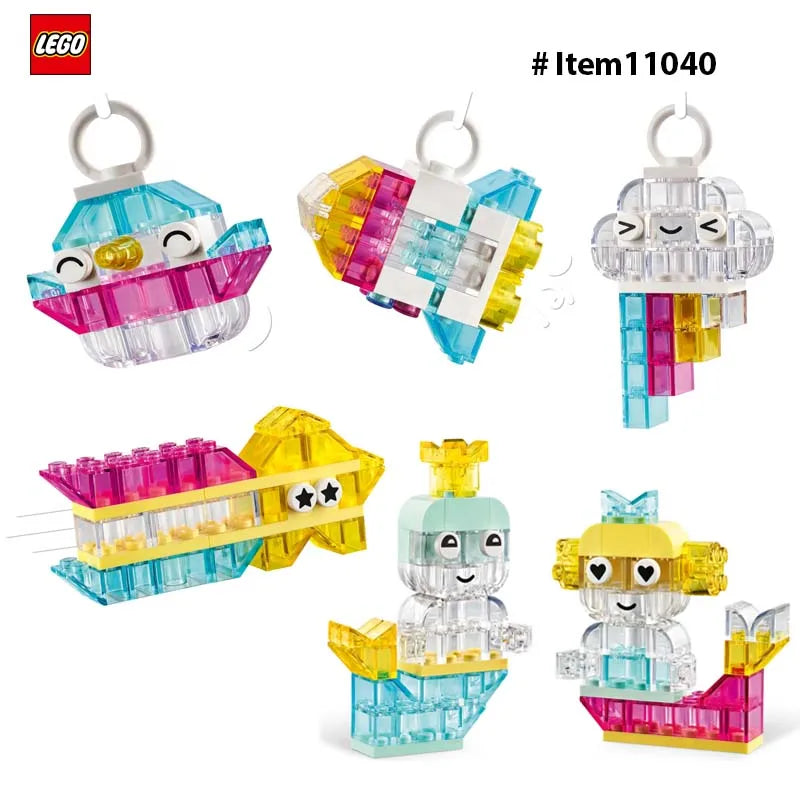 LEGO 11040 Classic Wow Idea Box, Clear Color, Toy, Birthday Present, Blocks, Educational Girls Boys Children,Pretend Play,340PCS