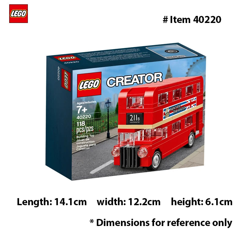 LEGO  40220  Creator Double Decker London BusBuilding Blocks Bricks Toy for Kids Children's Day Birthday Gift (118 Pieces)