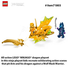 LEGO 71803 NINJAGO Arin’s Rising Dragon Strike Toy, Ninja Action Figure Playset with Arin Minifigure, Ninja Battle Toy Set