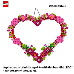 LEGO 40638 Heart Ornament Building Toy Set  - Gift for Valentines Day for Kids - Display on The Wall as Home Decoration