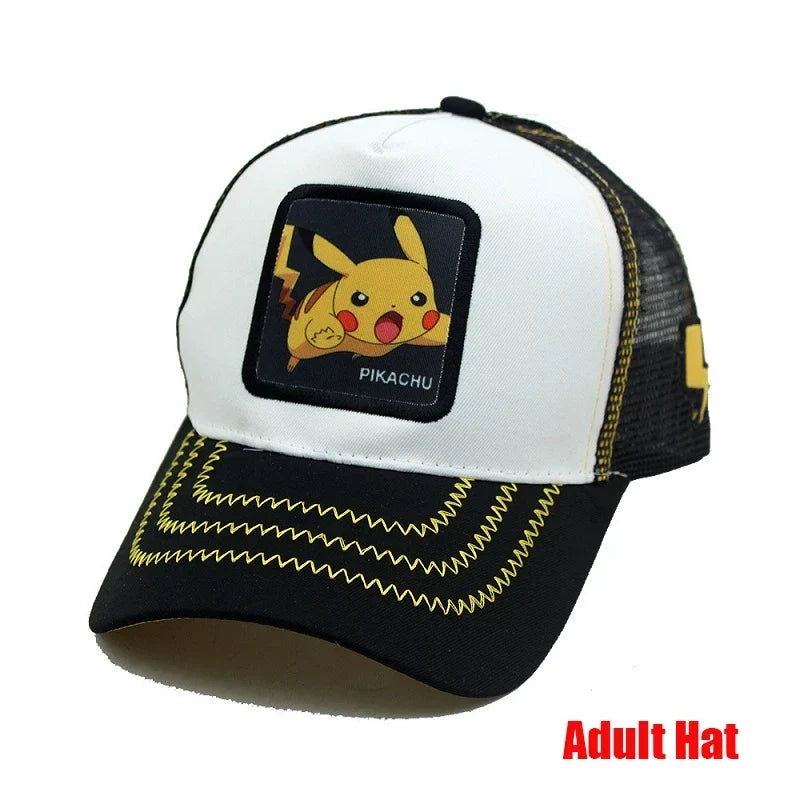 Anime Figure Pokemon Baseball Cap Pikachu Hat Adjustable Pokemon Cosplay Hip Hop Cartoon Adult Hats Boy Girl Kids Birthday Gifts