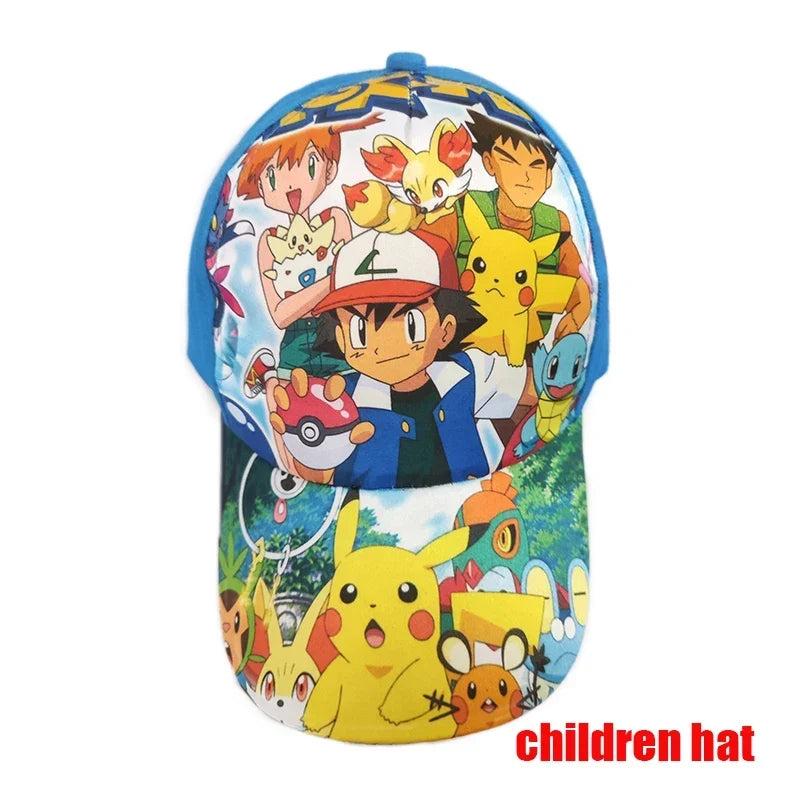 Anime Figure Pokemon Baseball Cap Pikachu Hat Adjustable Pokemon Cosplay Hip Hop Cartoon Adult Hats Boy Girl Kids Birthday Gifts