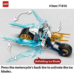LEGO 71816 NINJAGO Zane’s Ice Motorcycle Toy with 1 Minifigure Included, Buildable Model Vehicle, Ninja Gift for Kids Ages 7