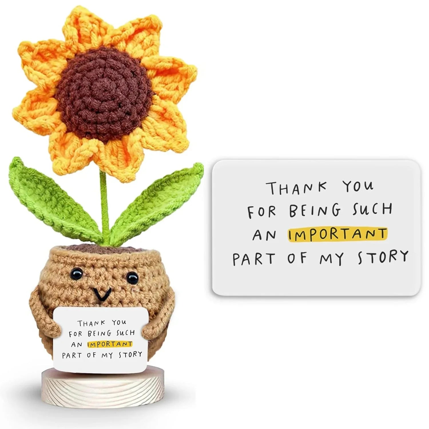 Crocheted Sunflower Potted Plant Gif