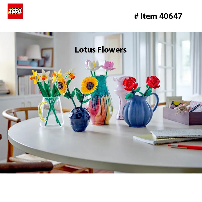 LEGO 40647 Lotus Flower,Girls&Boys, Ages 8+Artificial Lotus Flowers for Home Decor & Display-Creative Gift Idea for Her &