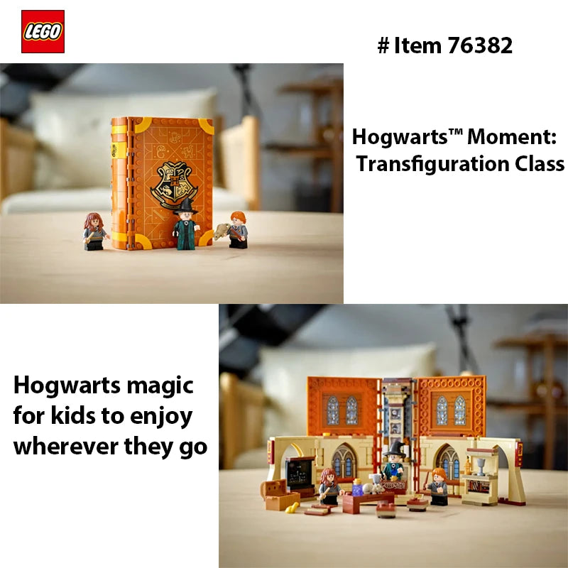 LEGO 76382 Harry Potter Hogwarts Moment :Transfiguration Class Building Set, Collectible Book Toy, Travel Case, PortablePlayset