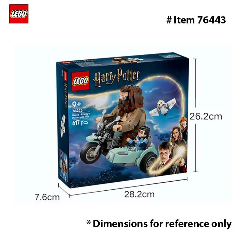 LEGO 76443 Harry Potter Hagrid&Harry's Motorcycle Ride Building Toy-Kids Motorcycle Toy for BoysandGirls,Harry Potter Fans617PCS