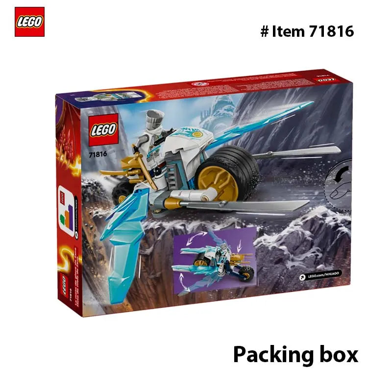 LEGO 71816 NINJAGO Zane’s Ice Motorcycle Toy with 1 Minifigure Included, Buildable Model Vehicle, Ninja Gift for Kids Ages 7