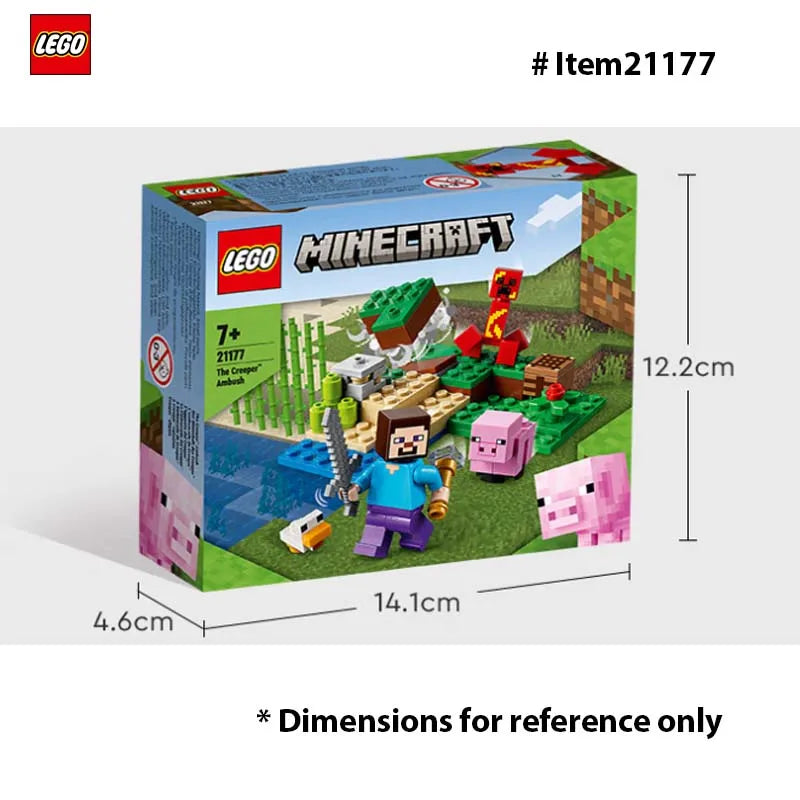 LEGO 21177 Minecraft The Creeper Ambush Building Toy , Pretend Play Zombie Battle, Gift for Kids, Boys and Girls ,72PCS
