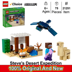 LEGO 21251 Minecraft Steve's Desert Expedition Building Toy, Gaming Playset for Boys, Girls and Kids Ages 6 and Up 75 PCS