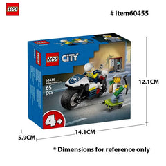 LEGO 60455 City Police Motorcycle Chase Building Toy for Kids - Pretend Play Building Blocks for Boys&Girls,Gift for Birthdays