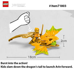 LEGO 71803 NINJAGO Arin’s Rising Dragon Strike Toy, Ninja Action Figure Playset with Arin Minifigure, Ninja Battle Toy Set