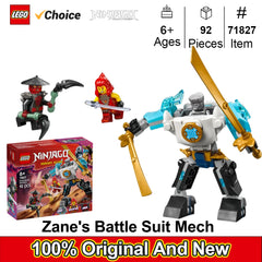 LEGO 71827 NINJAGO Zane's Battle Suit Mech Ninja Toy - Building Toy for Pretend Play for Kids，Gift Idea for Birthdays