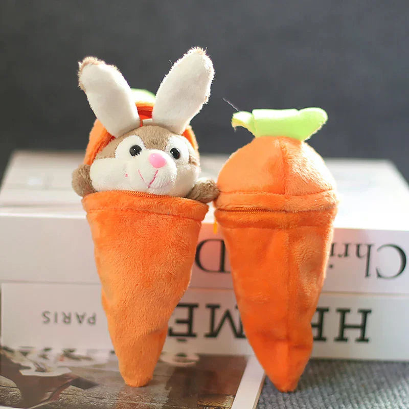 Reversible Easter Bunny Carrot Plush Keychain