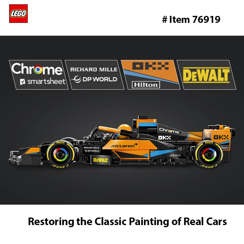 LEGO 76919 Speed Champions 2023 McLaren Formula 1 Race Car Toy for Play and Display, Buildable McLaren Toy Set for Kids