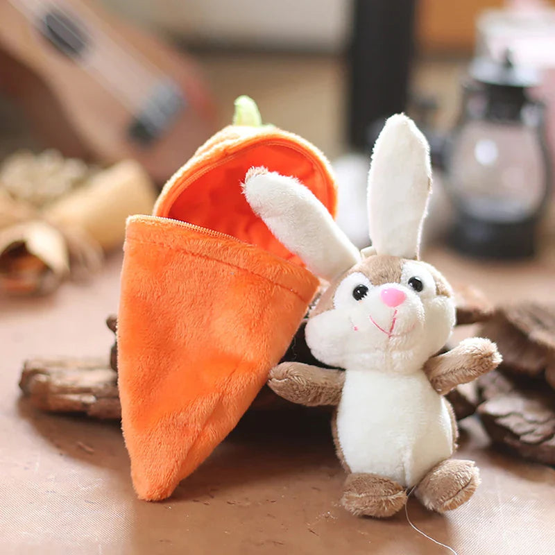 Reversible Easter Bunny Carrot Plush Keychain