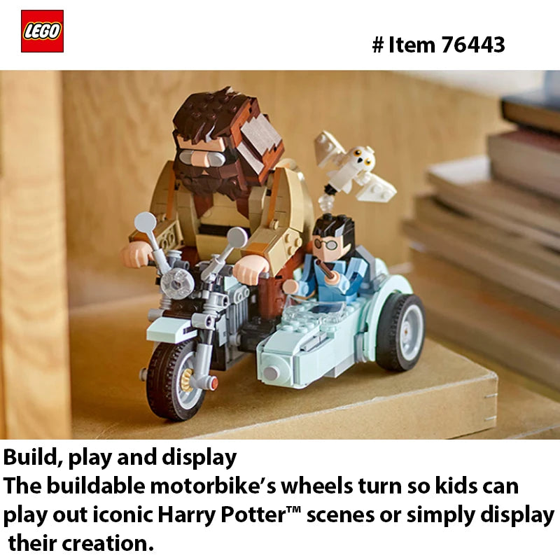 LEGO 76443 Harry Potter Hagrid&Harry's Motorcycle Ride Building Toy-Kids Motorcycle Toy for BoysandGirls,Harry Potter Fans617PCS