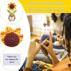 Crocheted Sunflower Potted Plant Gif