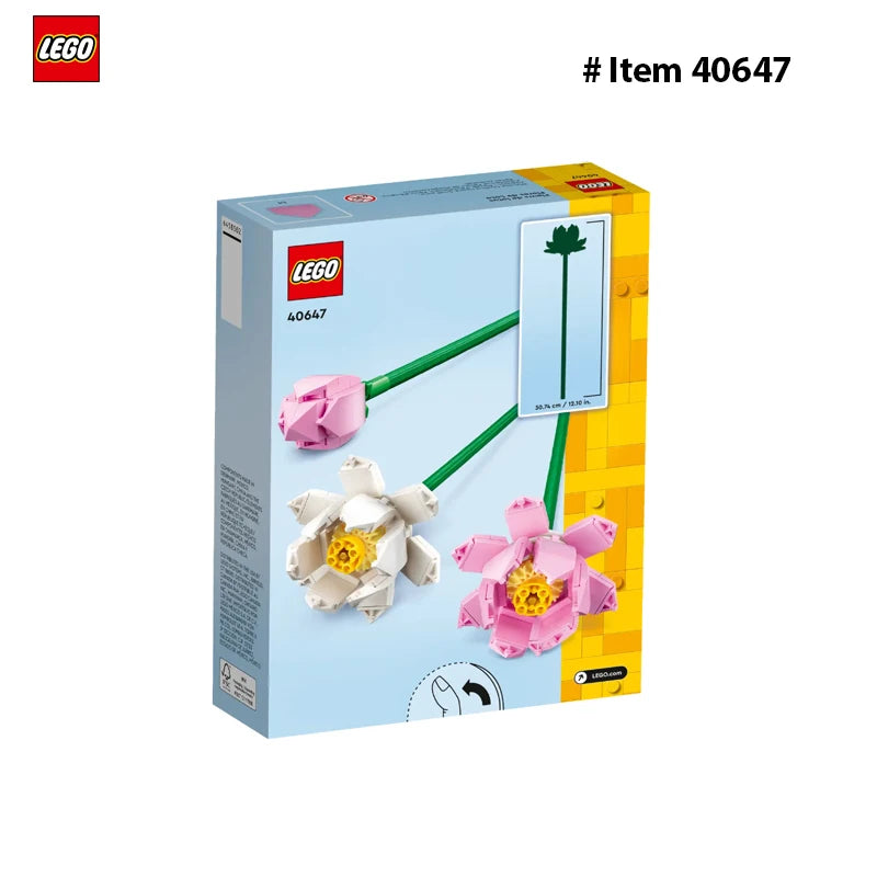 LEGO 40647 Lotus Flower,Girls&Boys, Ages 8+Artificial Lotus Flowers for Home Decor & Display-Creative Gift Idea for Her &