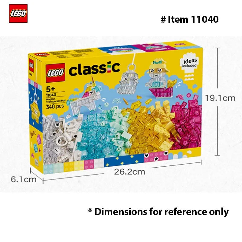 LEGO 11040 Classic Wow Idea Box, Clear Color, Toy, Birthday Present, Blocks, Educational Girls Boys Children,Pretend Play,340PCS