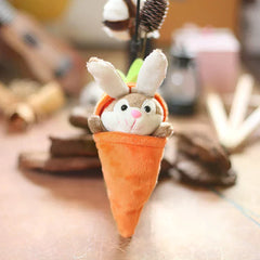 Reversible Easter Bunny Carrot Plush Keychain