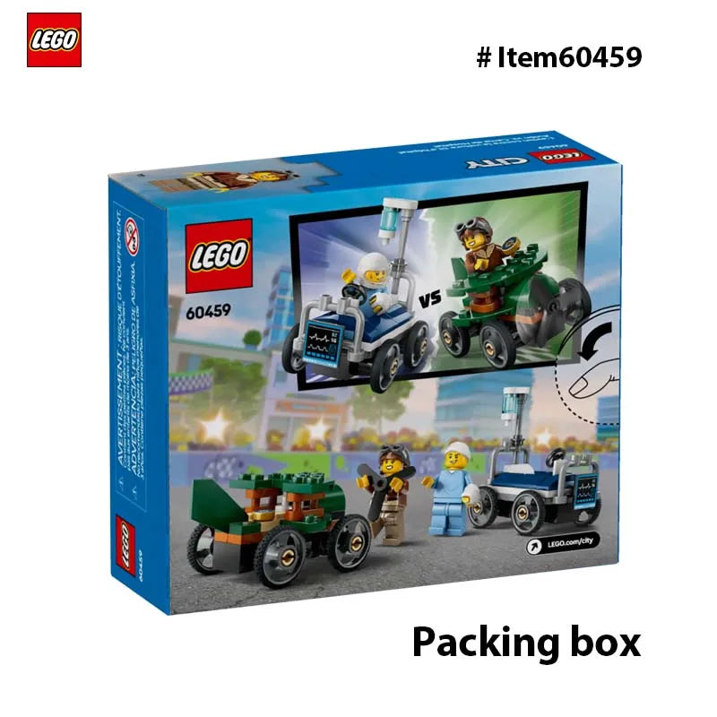 LEGO 60459 City Airplane vs. Hospital Bed Race Car Pack Toy - Boys and Girls, Gift for Birthdays and Holidays 70 PCS