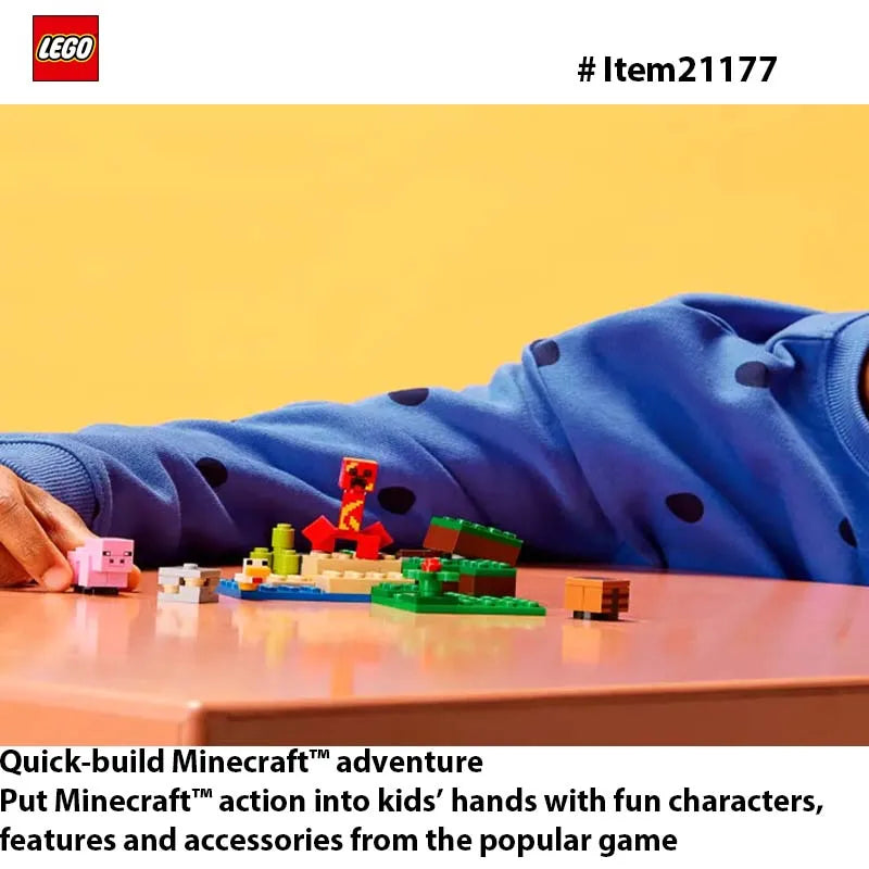 LEGO 21177 Minecraft The Creeper Ambush Building Toy , Pretend Play Zombie Battle, Gift for Kids, Boys and Girls ,72PCS