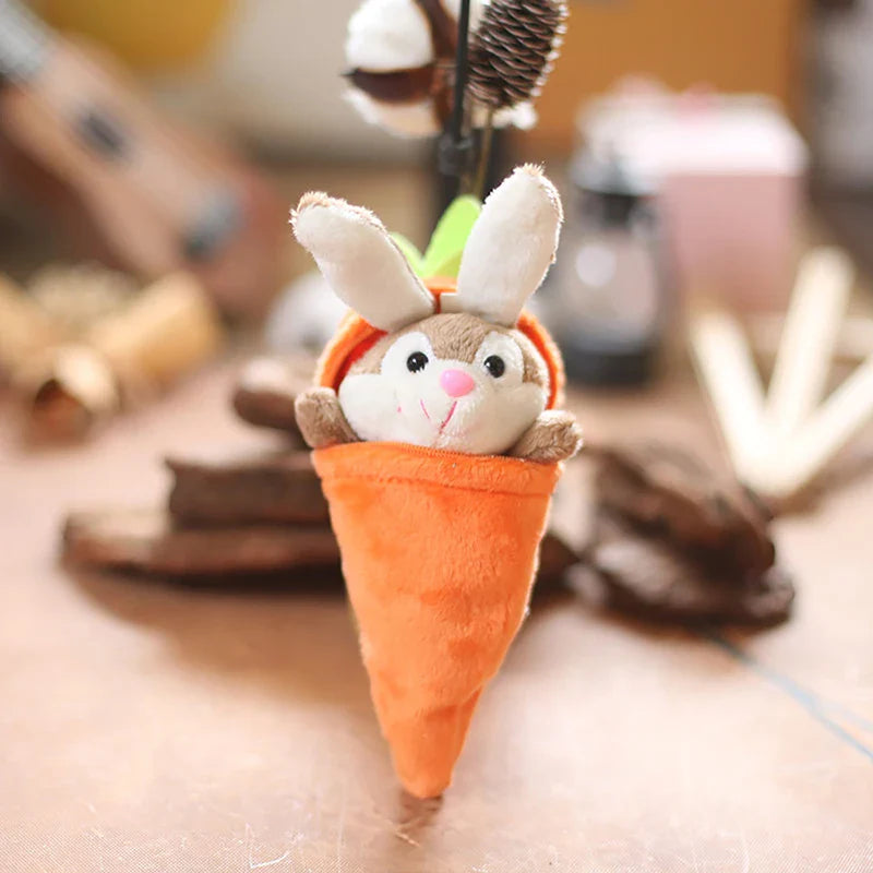 Reversible Easter Bunny Carrot Plush Keychain