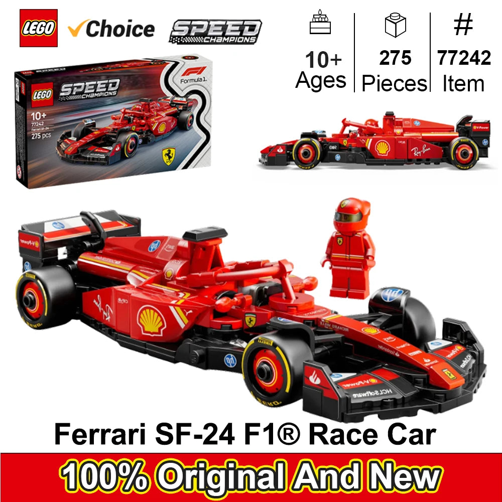 LEGO 77242 Speed Champions Ferrari SF-24 F1 Race Car Toys - Building Sets for Kids, Ferrari F1 Model Car Kits for Display275PCS